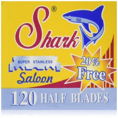 120 Shark Super Stainless Straight Edge Barber Razor Blades for Professional Barber Razors