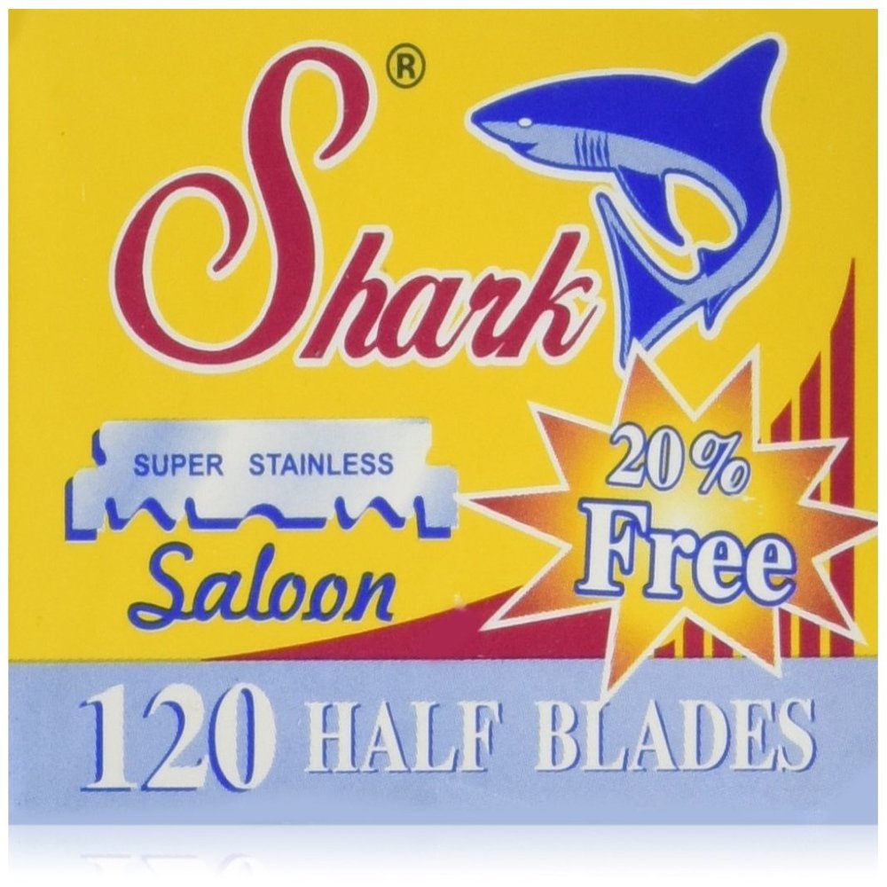 120 Shark Super Stainless Straight Edge Barber Razor Blades for Professional Barber Razors