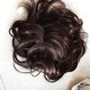 Remeehi Curly Human Hair Topper 11x13cm Flat Bangs Clips in Hair Piece Toupee Wiglet for Women Thin Hair,Dark Brown view 2
