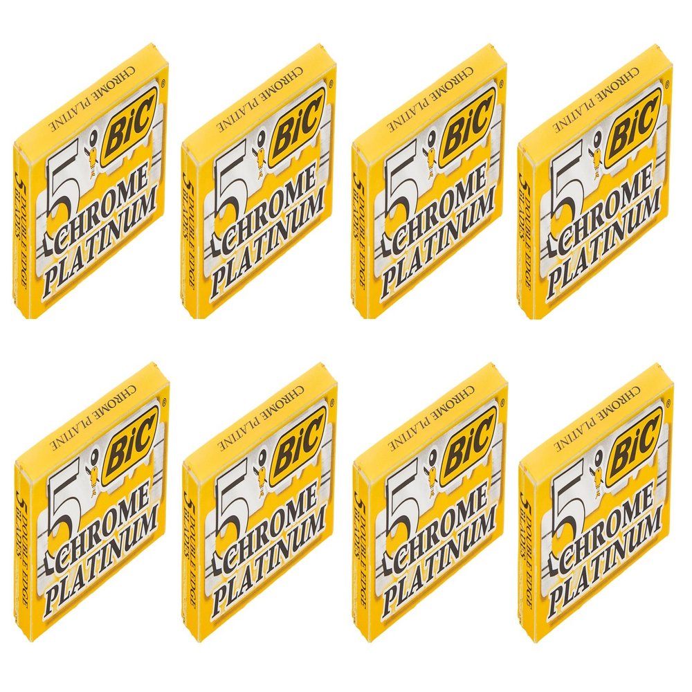 40 Bic Chrome Platinum Double Edge Razor Blades