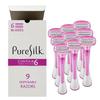 Pure Silk Contour 6 Premium Disposable Razor Value Pack Bundle (3 Packs/9 Total Razors) view 1
