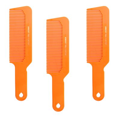 Hair Comb 8-3/4 Flattop Hair Cutting Comb. Barbers Hairdresser Comb. Model 9001. 3 Combs (Neon Orange)