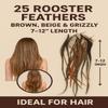Sexy Sparkles Feather Hair Extension  25 Loose Long Natural Rooster Feathers in Brown, Beige, and Grizzly, All Individual Feathers, Ranging From 6 to 11 Inches in Length view 2