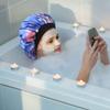 4 Pack Soft Satin Sleeping Cap Wide Band Salon Bonnet Silk Night Sleep Hat Hair Loss Cap for Women, 4 Styles view 4