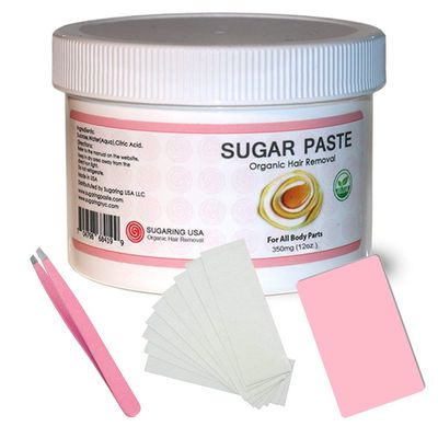 Sugaring Paste for Bikini, Brazilian, Arms, Legs Easy to use at home + Bonus Sugaring Tweezer, Sugar Applicator and Stips