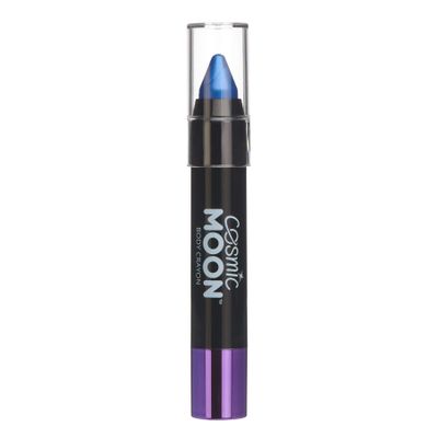 Cosmic Moon - Metallic Face Paint Stick/Body Crayon makeup for the Face & Body - 0.12oz - Easily create metallic designs like a pro! - Blue
