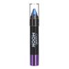 Cosmic Moon - Metallic Face Paint Stick/Body Crayon makeup for the Face & Body - 0.12oz - Easily create metallic designs like a pro! - Blue view 1