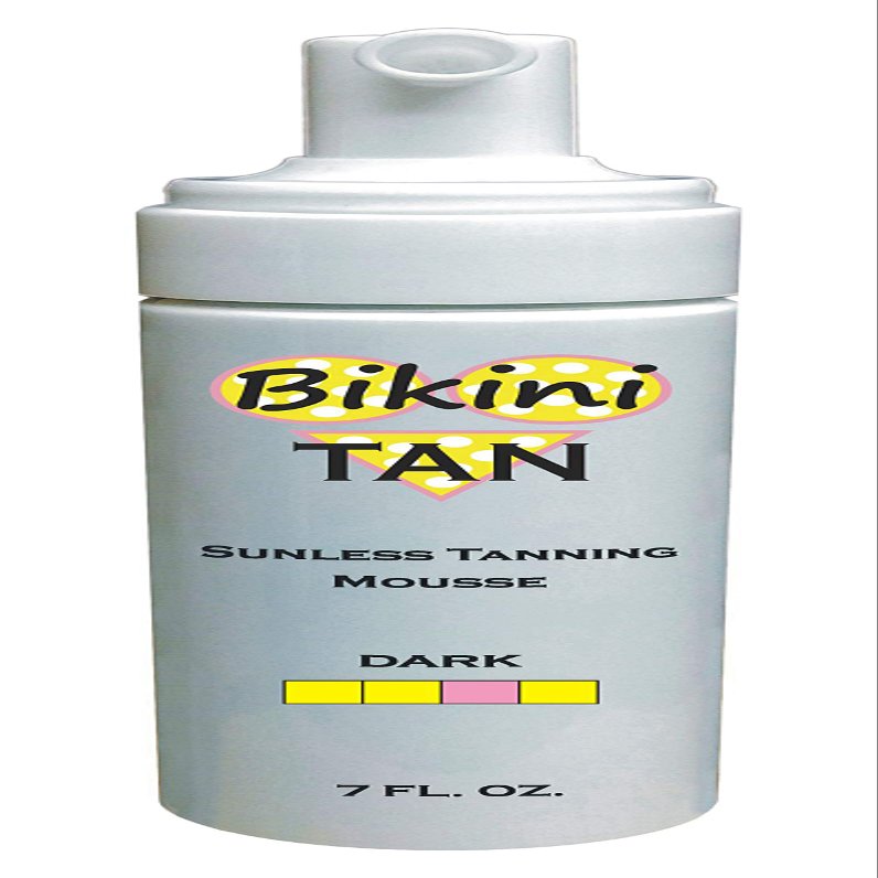 BIKINI TAN - Sunless Self Tanning Foam Mousse - DARK - 7 oz + INCLUDES: Applicator Mitt, Application Gloves and Best Fake Tanner Lotion Spray Sample  Gorgeous, Natural Looking Tan Lasts 7 Days