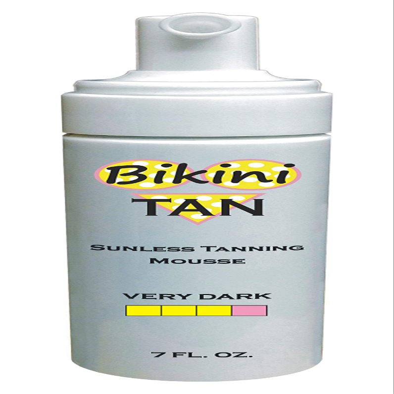 BIKINI TAN - Sunless Self Tanning Foam Mousse - VERY DARK - 7 oz + INCLUDES: Applicator Mitt, Application Gloves and Best Fake Tanner Lotion Spray Sample  Gorgeous, Natural Looking Tan Lasts 7 Days