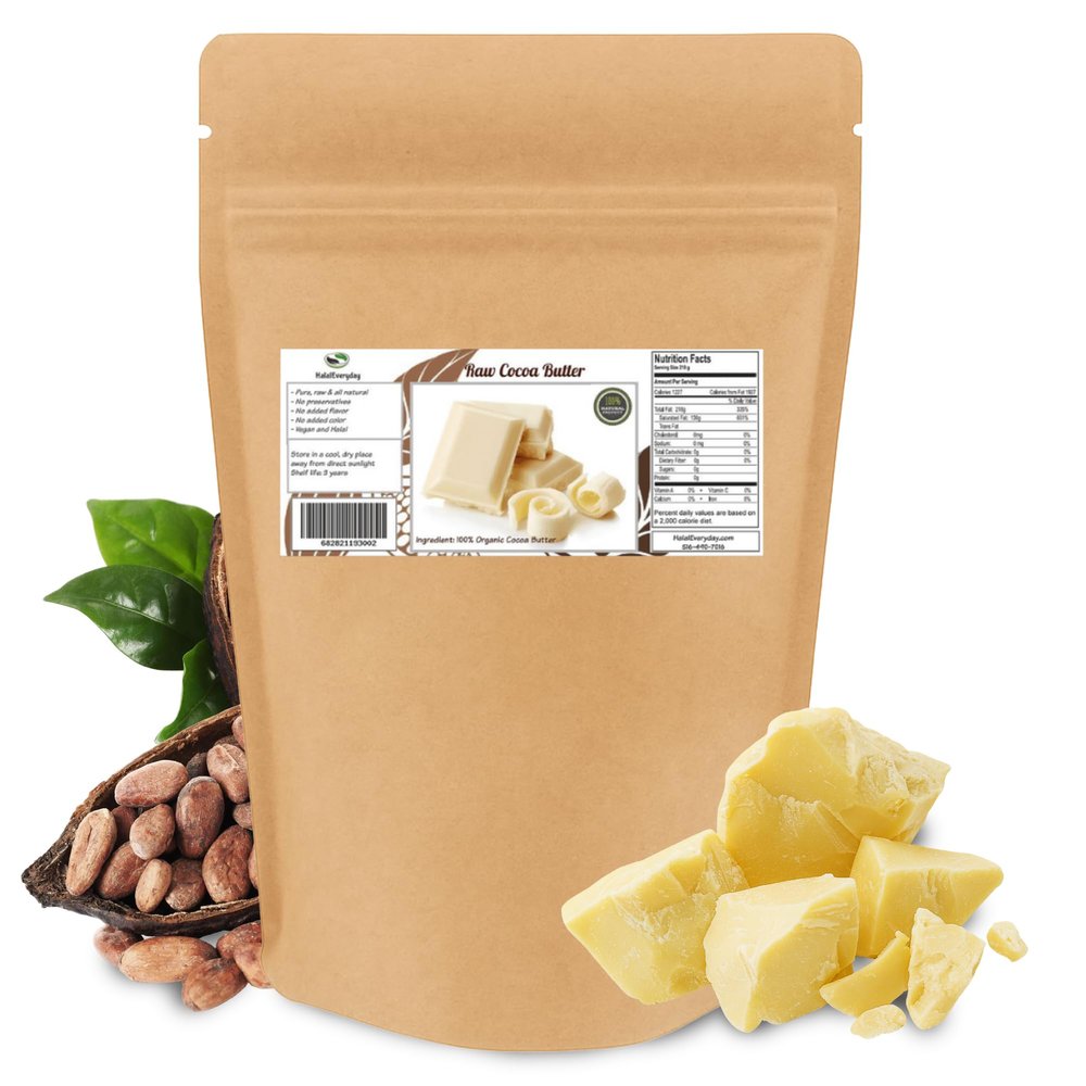 2 Lb Cocoa Butter: Pure, Raw, Unprocessed. Incredible Quality and Scent. Use for Lotion, Cream, Lip Balm, Oil, Stick, or Body Butter. NON-GMO By SaaQin