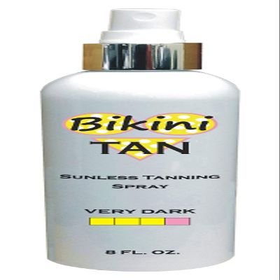 BIKINI TAN - Sunless Self Tanning Spray (Pump) - VERY DARK - 8 oz + INCLUDES: Applicator Mitt, Application Gloves and Best Fake Tanner Lotion Mousse Sample  Gorgeous, Natural Looking Tan Lasts 7 Days