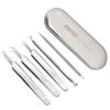 Blackhead Remover Kit - FEITA Blackhead Tweezers Removal Tool Kit Set - Acne Tweezers Pimple Comedone Extractor with Travel Case (5 Pcs) view 1