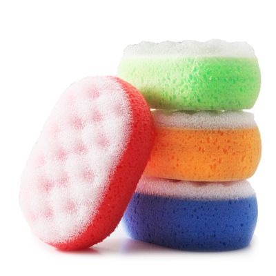 MartiniSPA Italian-Made 4-Pack Bath & Shower Sponge for Face & Body, Exfoliating Sponge for Men & Women, Dual Action Design, Dermatologically Tested 1 of Each Color.