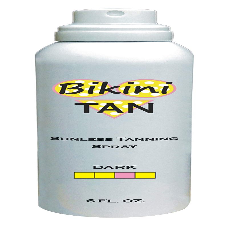BIKINI TAN - Sunless Self Tanning Spray (Auto) - DARK - 6 oz + INCLUDES: Applicator Mitt, Application Gloves and Best Fake Tanner Lotion Mousse Sample  Gorgeous, Natural Looking Tan Lasts 7 Days