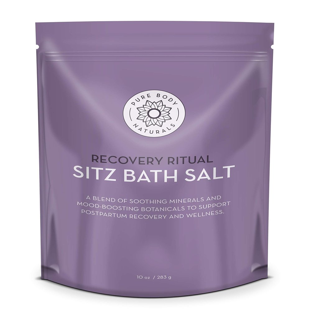 Pure Body Naturals Sitz Bath Salt Postpartum Care and Hemorrhoid Treatment Natural Soak for Self Care and Hemmoroid Treatment - Post Partum Essentials, 10 Oz
