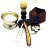 5 PC WOODEN STRAIGHT RAZOR SHAVING GIFT SET FOR CHRISTMAS WITH TRAVELING BAG view 1