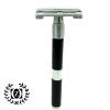 4" LONG HANDLE DE BUTTERFLY OPENING SAFETY RAZOR FOR HIM + 10 BLADES BLACK view 1