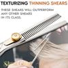 ShearGuru Professional Barber Kit/Salon Haircut Scissors Cutting Set - 6.5"-Straight Edge Razor Sharp Barber Scissors + Texturizing Thinning Shears Styling Hair for Women Men view 3