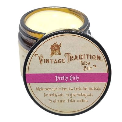 Vintage Tradition Beef Tallow All Purpose Balm  Healing, Hydrating Floral Skin Care Salve Replaces Body Lotion, Hand Cream, More  Essential Oil, Olive Oil, and Grass-Fed Tallow, 2 fl. oz.