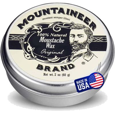 Mountaineer Brand Natural Mustache Wax | Original (Cedar Fir) Blend Scent | Made in West Virginia | Long Lasting Hold | Smooths, Conditons, Styles | Organic Moustache Balm | 2oz