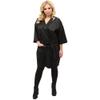 ForPro Deluxe Stylist Kimono, Black, Ultra-Comfortable with Two Pockets, 38 L, 14 Sleeves, 28 Shoulder view 2