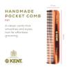 Kent FOT Handmade Pocket Comb for Men, Women and Kids, All Fine Tooth Hair Comb Straightener for Everyday Grooming and Styling Hair, Beard and Mustache, Saw Cut and Hand Polished, Made in England view 2