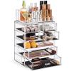 Sorbus Acrylic Makeup Organizer Set, 7-Drawer Vanity & Countertop Cosmetic Storage with Small & Wide Compartments, CLear Makeup Storage for Brushes, Jewelry  Holiday Gift for Women & Teens view 1