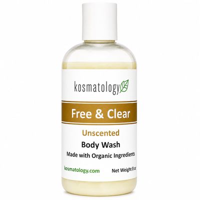 kosmatology Organic Unscented Body Wash for Sensitive Skin, 8 oz