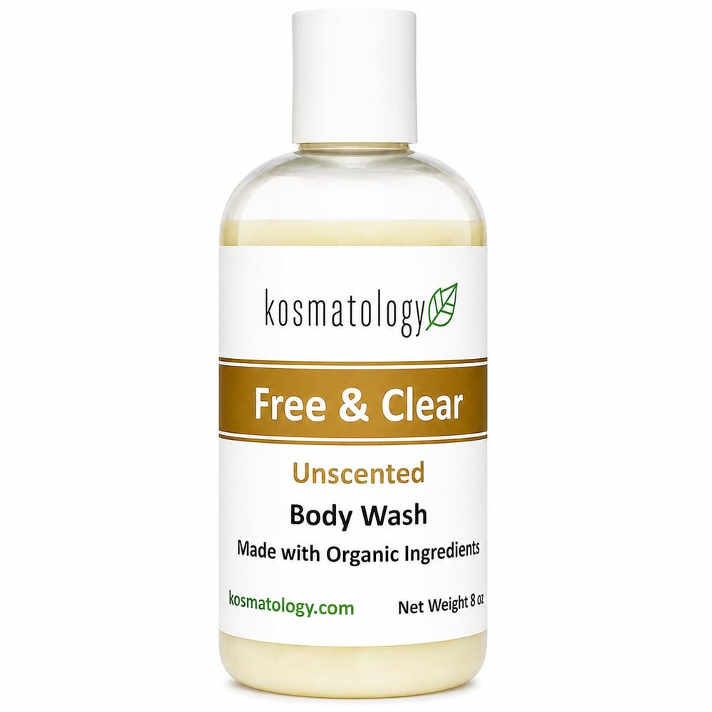 kosmatology Organic Unscented Body Wash for Sensitive Skin, 8 oz