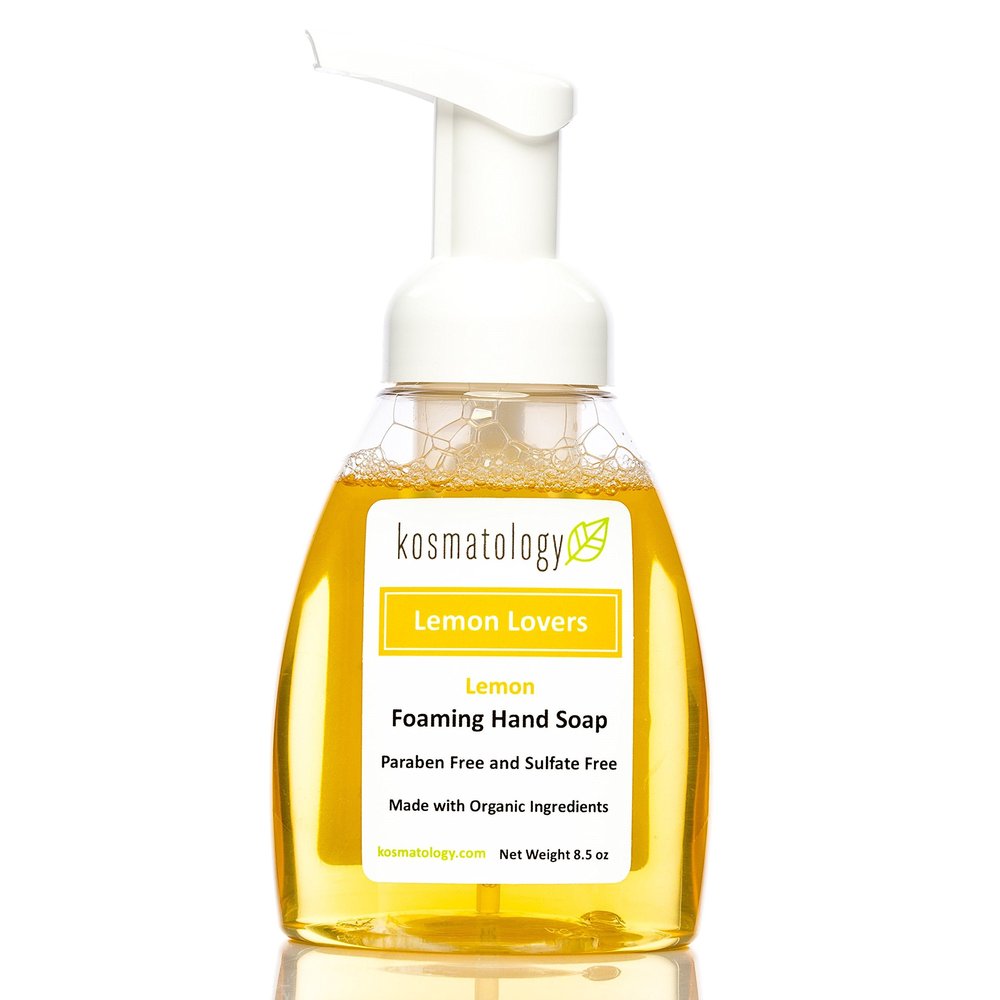 kosmatology Lemon Lovers Organic Foaming Hand Soap | Moisturizing Hand Wash | Clean Ingredients, Infused with Essential Oils | 8.5 fl oz