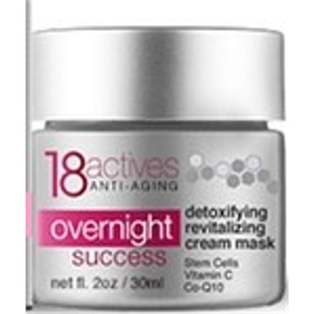 18 Actives Anti-Aging Overnight Success Cream Mask Detoxifying Revitalizing w/Ubiquinone