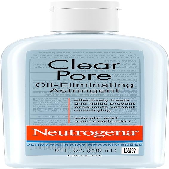 Neutrogena Clear Pore Oil-Eliminating Astringent 8 oz (Pack of 4)