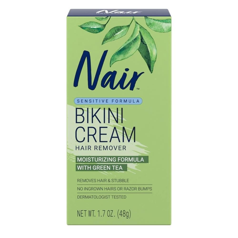 Nair Hair Remover Bikini Cream With Green Tea Sensitive Formula 1.70 oz (Pack of 5)