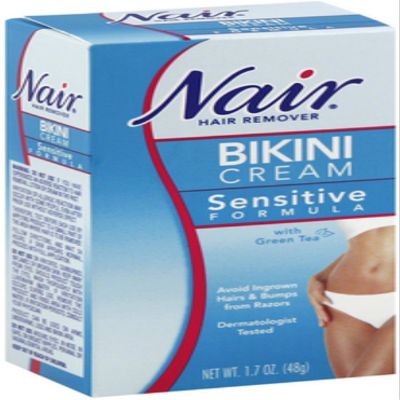 Nair Hair Remover Bikini Cream With Green Tea Sensitive Formula 1.70 oz (Pack of 10)