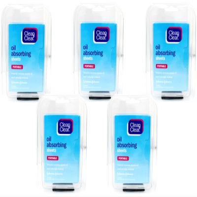 CLEAN & CLEAR Oil Absorbing Sheets 50 Each (Pack of 5)