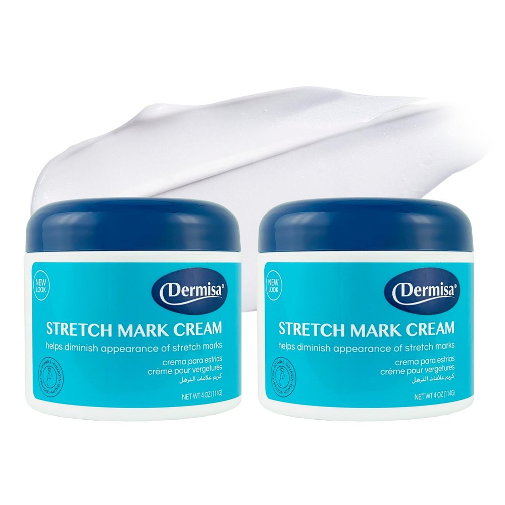 Dermisa Stretch Mark Cream | With Cocoa Butter, Vitamin E, Collagen & Elastin | 4 OZ | Pack of 2