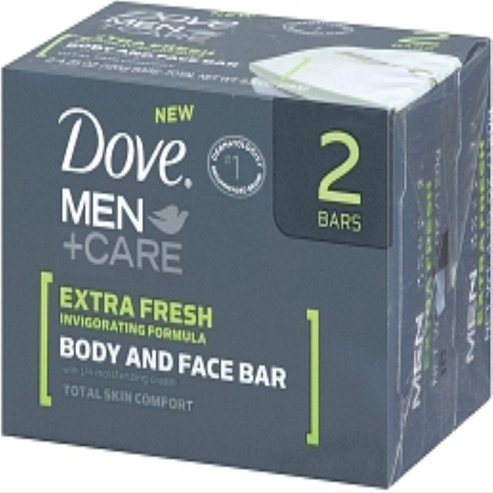 Dove Men+Care Body & Face Bar, Extra Fresh, 2 bars, 4.25 oz ea (Pack of 8)8