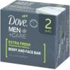 Dove Men+Care Body & Face Bar, Extra Fresh, 2 bars, 4.25 oz ea (Pack of 8)8 view 1