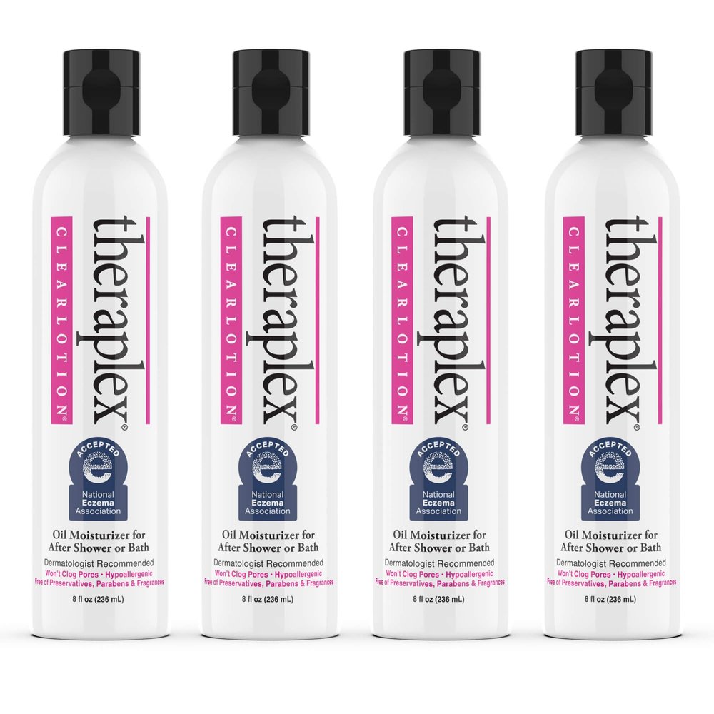 Theraplex Clear Emollient Lotion (8 oz) - No Parabens or Preservatives, Noncomedogenic and Hypoallergenic, Fragrance Free, Dermatologist recommended (1 Pack Lotion)