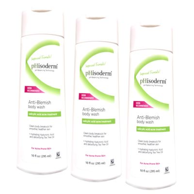 pHisoderm Anti-Blemish Body Wash 10 oz (Pack of 3)