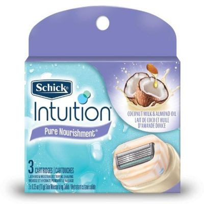 Schick Intitin Pure Nuris Size 3ct Schick Intuition Pure Noursihment Refill 3ct