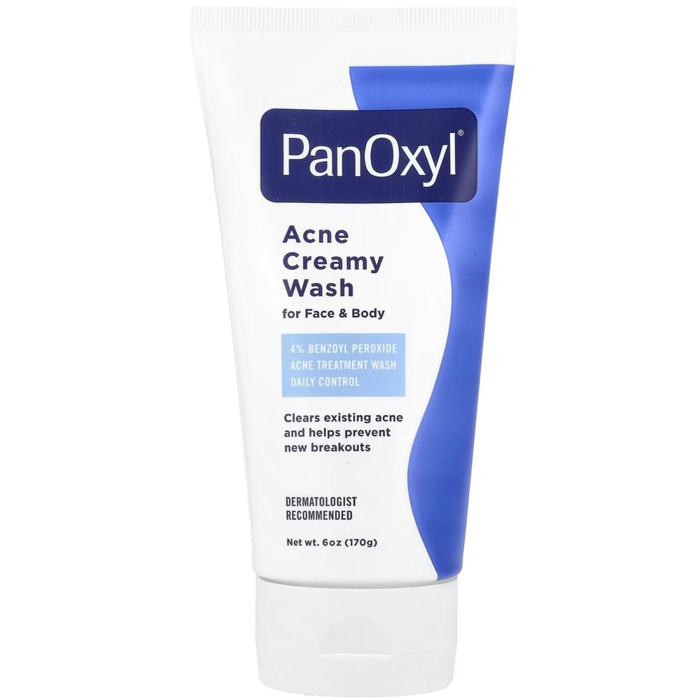 PanOxyl 4 Acne Creamy Wash, 4% Benzoyl Peroxide 6 oz (Pack of 4)