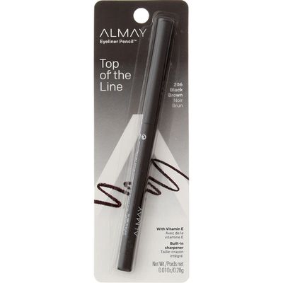 Almay Eyeliner Pencil, Black Brown [206], 0.01 oz (Pack of 5)