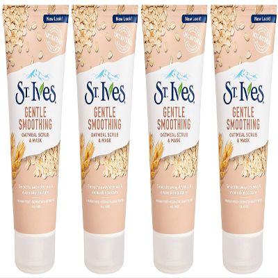 St. Ives Smooth & Nourished Scrub & Mask, Oatmeal 6 oz (Pack of 4)