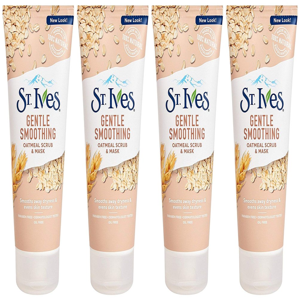 St. Ives Smooth & Nourished Scrub & Mask, Oatmeal 6 oz (Pack of 4)