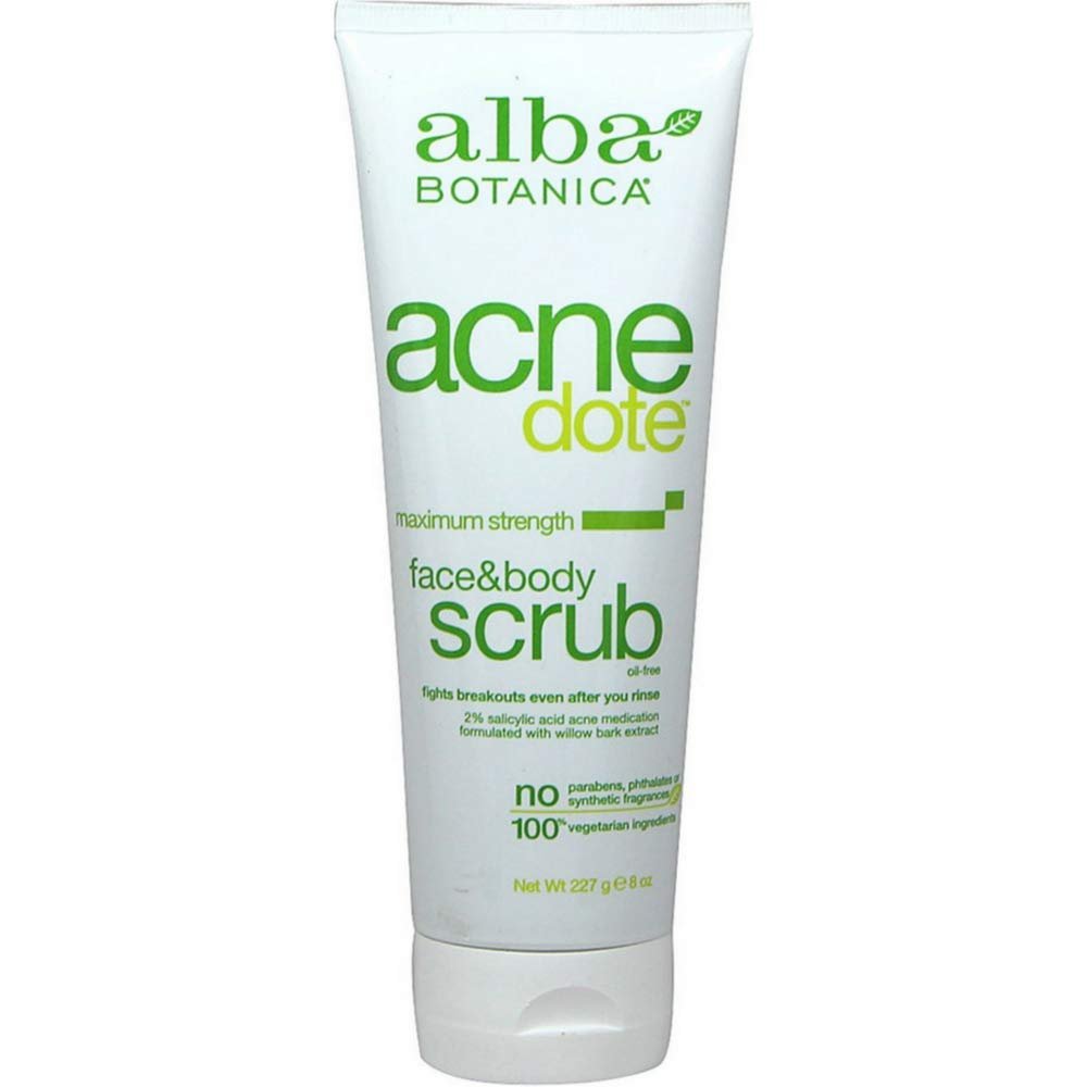 Alba Botanica Natural AcneDote Face & Body Scrub 8 oz (Pack of 9)