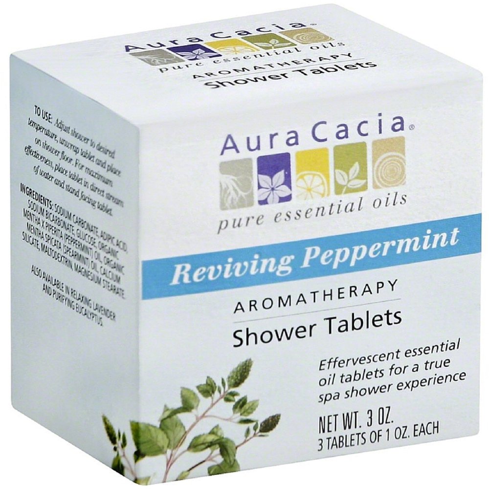 Aura Cacia Aromatherapy Shower Tablets, Reviving Peppermint 3 ea (Pack of 11)