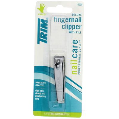 Trim Deluxe Fingernail Clipper with File, Nail Care, Professional Quality, Hands, 1 Count, Pack of 12