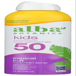 Alba Botanica Very Emollient, Active Kids Spray Sunscreen SPF 50 6 oz (Pack of 5)5