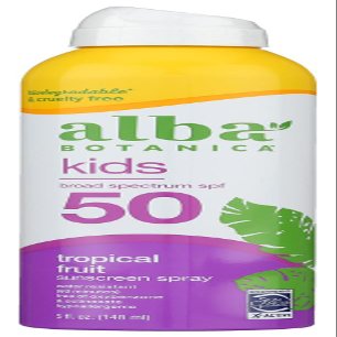 Alba Botanica Very Emollient, Active Kids Spray Sunscreen SPF 50 6 oz (Pack of 5)5